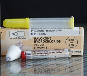 A tube of Naloxone Hydrochloride, also known as Narcan.