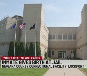 When a baby was born inside the Niagara County Jail in July, a corrections officer, not a medical professional, received the newborn, hit him on the back to summon his first breaths and responded when he turned blue, an internal report says. (Image WIVBTV via YouTube)