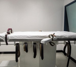 This July 7, 2010, file photo shows Nebraska's lethal injection chamber at the State Penitentiary in Lincoln, Neb. (AP Photo/Nate Jenkins, File)