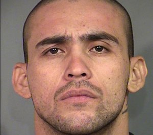 This undated file photo provided by the North Las Vegas Police Department shows Alonso Perez, 25. (The North Las Vegas Police Department via AP file)