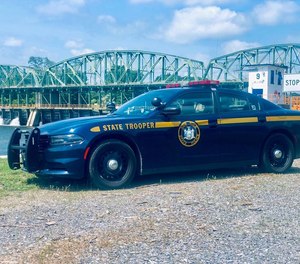 A New York State Police cruiser along the Erie Canal in Rotterdam Junction, New York. (Photo/New York State Police)