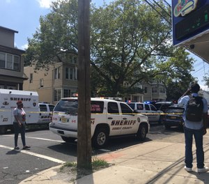 A heavy police presence along Myrtle Avenue after a police officer was shot on Thursday, Aug. 8, 2019. The officer suffered injuries not considered life-threatening. (Photo/Karen Yi | NJ Advance Media for NJ.com)