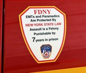 New FDNY ambulance decals will warn the public of the serious prison time those who assault EMS providers could face.