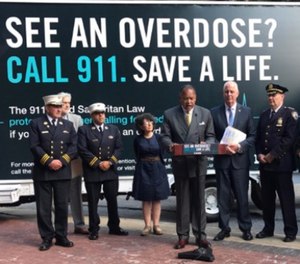 The NYPD and other city officials on Wednesday kicked off a public service campaign designed to encourage people who are overdosing to call 911 without fear of being arrested. (Photo/NYPD)