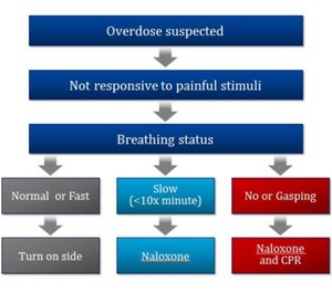 This graphic breaks down when to use naloxone.