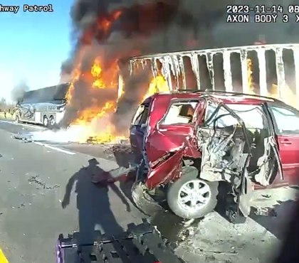Body camera video shows Ohio troopers responding to deadly bus crash