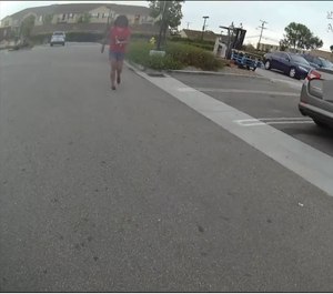 Los Angeles teen charging at officer (Photo/ Oxnard Police Department via Facebook video)