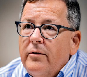 In this Thursday, Sept. 5, 2019, photo, Steven Bickley, executive director of the Oklahoma Pardon and Parole Board, speaks about his new role and goals for the agency at the office in Oklahoma City, Okla. (Chris Landsberger/The Oklahoman via AP)
