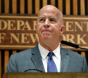 In this Aug. 19, 2019 file photo New York Police Commissioner James P. O'Neill makes an announcement at police headquarters. (Photo/AP)