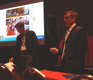John Oprandy (right) and Doug Walker (left) discuss how chiefs can effectively handle budgets and funding at the FRI Conference.