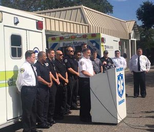 Rural-Metro personnel speak to the press about the Orlando shooting.