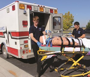 FVCC students practice skills in the college’s paramedicine program.