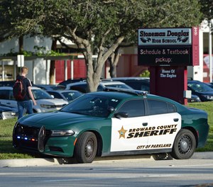 Marjory Stoneman Douglas High School where gunman Nikolas Cruz is accused of killing 17 people and wounding 17 others in last year's massacre