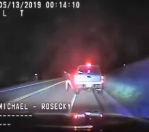 Columbia County Sheriff’s Deputy Michael Rosecky was pepper sprayed by the suspect during a traffic stop (Photo/ WISN News via YouTube)