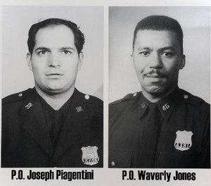 Pictured is NYPD Officers Waverly Jones and Joseph Piagentini.