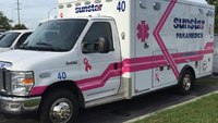 EMS agency debuts pink ambulance for Breast Cancer Awareness month 