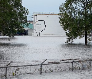 The Arkema Inc. chemical plant is flooded from Tropical Storm Harvey.