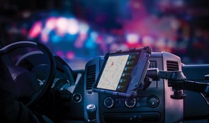 LaunchPort Rugged System by iPort secures and protects an iPad in a police vehicle (photo/iPort)