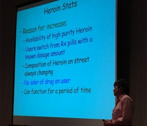 Educator Lynn Riemer describes trends in opioid abuse at Wis. EMS Association conference.