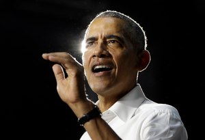 In this Nov. 2, 2018, photo, former President Barack Obama speaks during a campaign rally for Democratic candidates in Miami. Image: AP Photo/Lynne Sladky