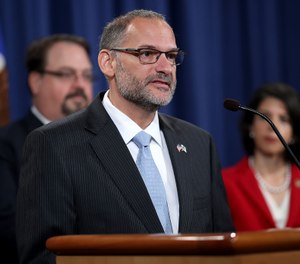 Former Acting Bureau of Prisons Director Hugh Hurwitz speaks during a news conference at the Justice Department. (Photo/Win McNamee/Getty Images/TNS)