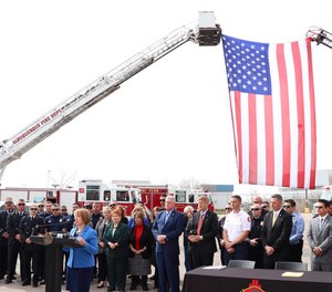 Gov. Michelle Lujan Grisham signed legislation Tuesday aimed at guaranteeing medical coverage for firefighters who endure post-traumatic stress disorder triggered by their work. (Photo/Governor's Twitter)