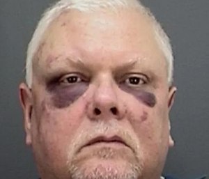 Roger Hardy was arrested and charged with assault on a peace officer and assault on an emergency services personnel.