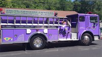 Fire dept. uses purple rig to focus on domestic violence
