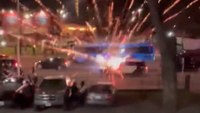 Video: Austin PD cruisers damaged as rocks, bottles and fireworks thrown during street takeovers