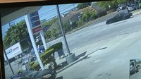 Video: Motor officer sent flying, is injured after car runs stop sign