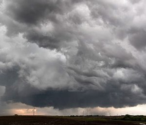 The National Weather Service says a tornado briefly touched down on the southeast edge of Lincoln, Neb. (Ted Kirk/The Journal-Star via AP)