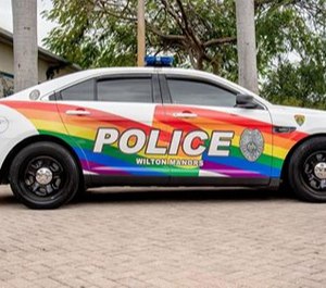 The Wilton Manors Police Department has redesigned a squad car with a giant rainbow –– a longtime symbol of pride for the LGBT community. A rainbow decorates each side of the car. The back window reads, “Policing with Pride.”