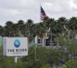 This Monday, March 30, 2020 file photo shows The River Church in Tampa, Fla. Pastor Rodney Howard-Browne was arrested Monday, March 30, 2020, for violating a county order by hosting a large number of congregants at the church. (Photo/AP)
