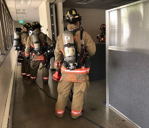 The Reno Fire Department used sensors created by tech startup SimpleSense to locate two victims in a four story building in four minutes during a primary search. (Photo/City of Reno)