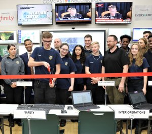 Vinal Technical High School held a ribbon-cutting ceremony Monday as it unveiled its new emergency operations center, which will give students hands-on training assisting first responder communications.