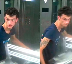 This photo released by NYPD shows a person of interest wanted for questioning in regard to the suspicious items placed inside the Fulton Street subway station in Lower Manhattan on Friday, Aug. 16, 2019 in New York. (NYPD via AP, File)