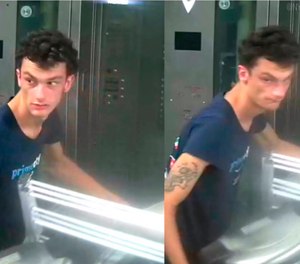 This photo released by NYPD shows a person of interest wanted for questioning in regard to the suspicious items placed inside the Fulton Street subway station in Lower Manhattan on Friday, Aug. 16, 2019 in New York. (NYPD via AP)