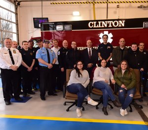 Nine days after suffering a massive heart attack while driving, a 39-year-old woman reunited with the first responders who saved her life.