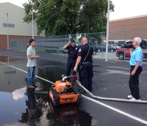Researchers developed a new design in firefighting robots that increases their ability to maneuver through fires. (Photo/Purdue University)
