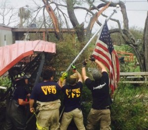 First responders – police, fire and EMS – have banded together from all over the U.S. to help save those affected by the powerful storm.