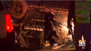 Boyle County Deputy Phillip Dean lost control of his cruiser when a rock tossed from a moving vehicle crashed through his windshield and hit him in the face (Photo/ LEX 18 News via YouTube)
