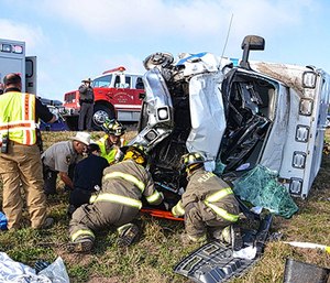 The two medics were airlifted to a hospital in critical condition and are now reported in stable condition. (The Front Page Facebook photo)