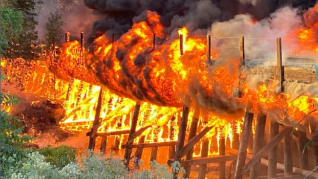 unique rival Countryside Photo, videos: Rolling flames burn at Calif. railroad trestle