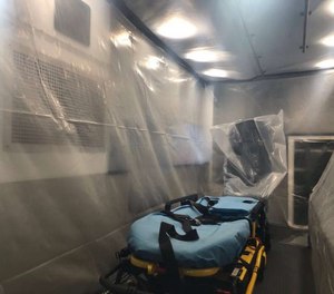 This photograph shared by the San Antonio Fire Department shows the inside of a dedicated ambulance used to transport patients suspected of novel coronavirus (COVID-19) infection. San Antonio confirmed the United States' 15th case of COVID-19 on Thursday.