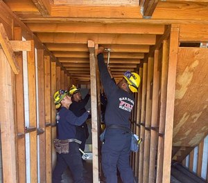 San Diego firefighters participate in a past training exercise.