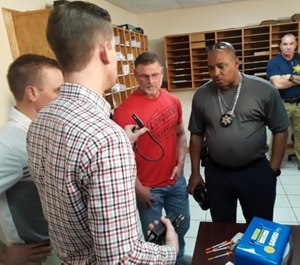 Terrebonne, La. deputies receive training on how to use the Sharps and Needles Destruction Device. The units will be attached to patrol cars and can incinerate needles within seconds.