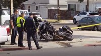 Calif. officer riding motorcycle seriously injured after being hit by vehicle