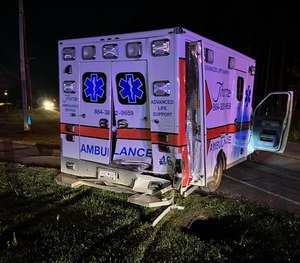 Corinth Volunteer Fire Department crewmembers responded to the ambulance crash.