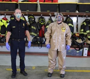 Spokane firefighters suited up for duty.