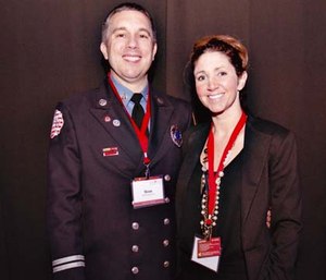 Sepsis Hero Winner Captain Rom Duckworth and his wife, Betsy Duckworth, at the 2015 Sepsis Hero Awards Gala in New York City.
